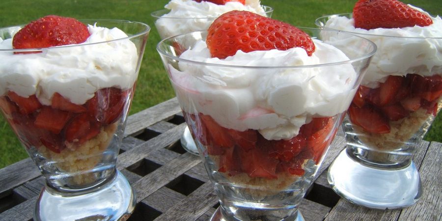 Verrine de fraises à la mascarpone