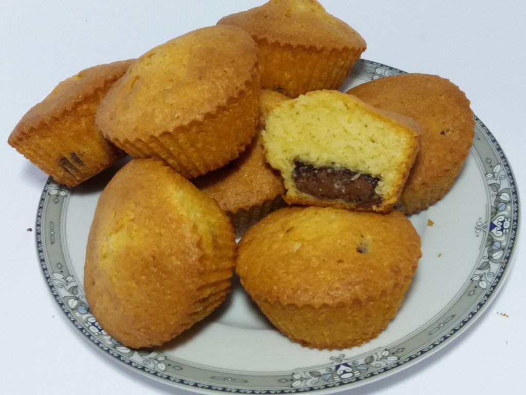 Recette Muffins pépites chocolat coeur nutella La cuisine de Martine
